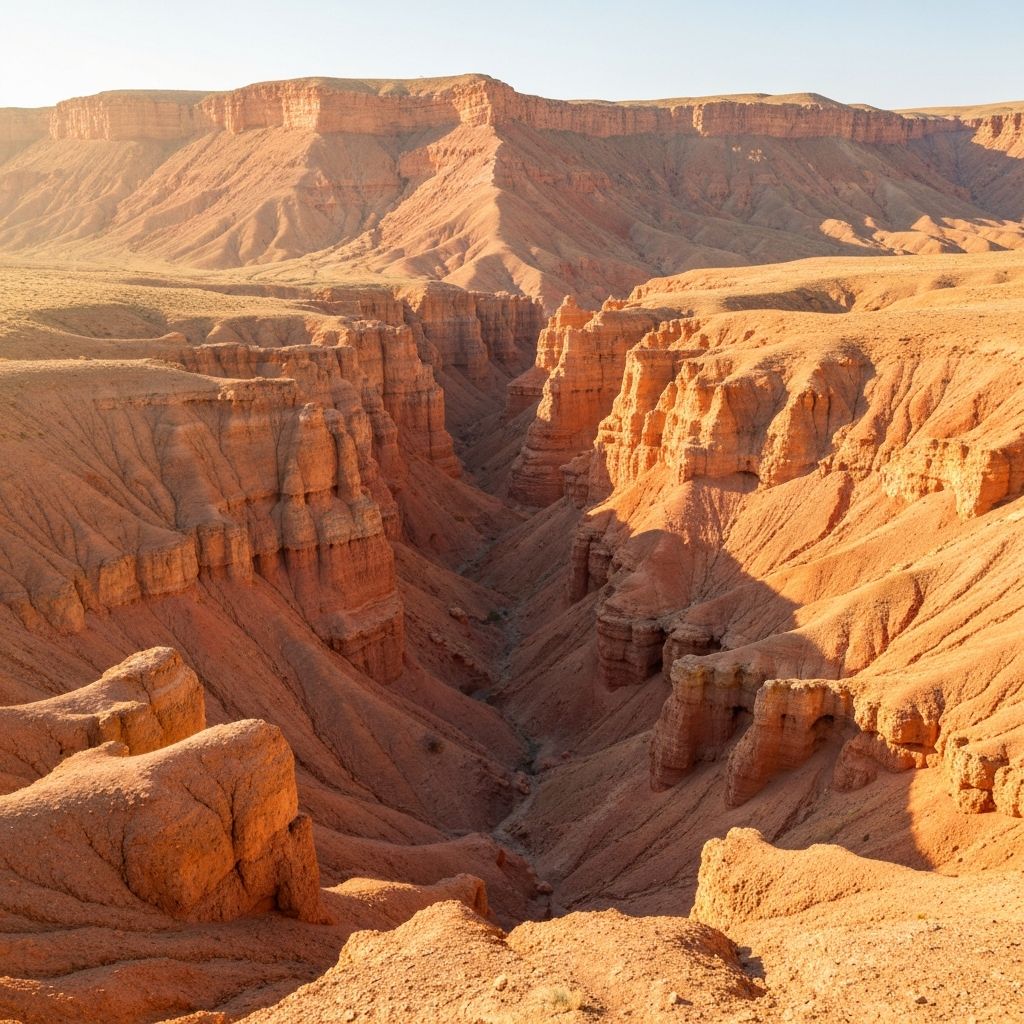 Charyn Canyon red rock formations