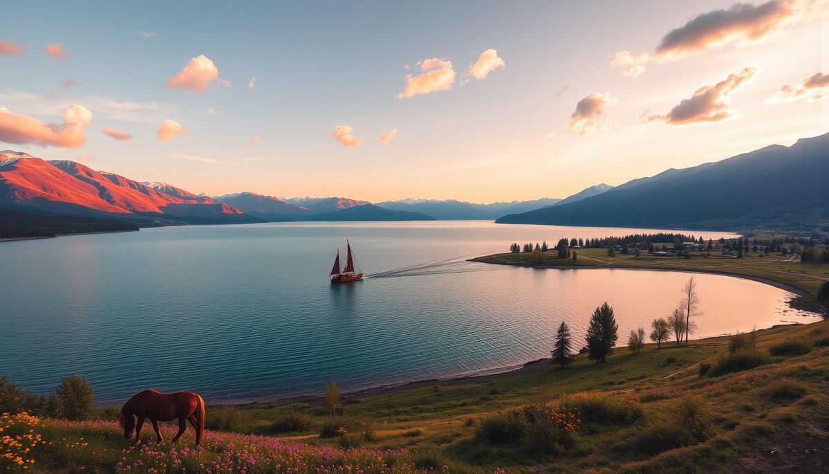 Issyk Lake and Waterfall